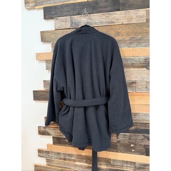 SKIMS by Kim Kardashian NWT Fleece Wrap Belted Jacket Onyx Black size Medium M - Picture 3 of 10
